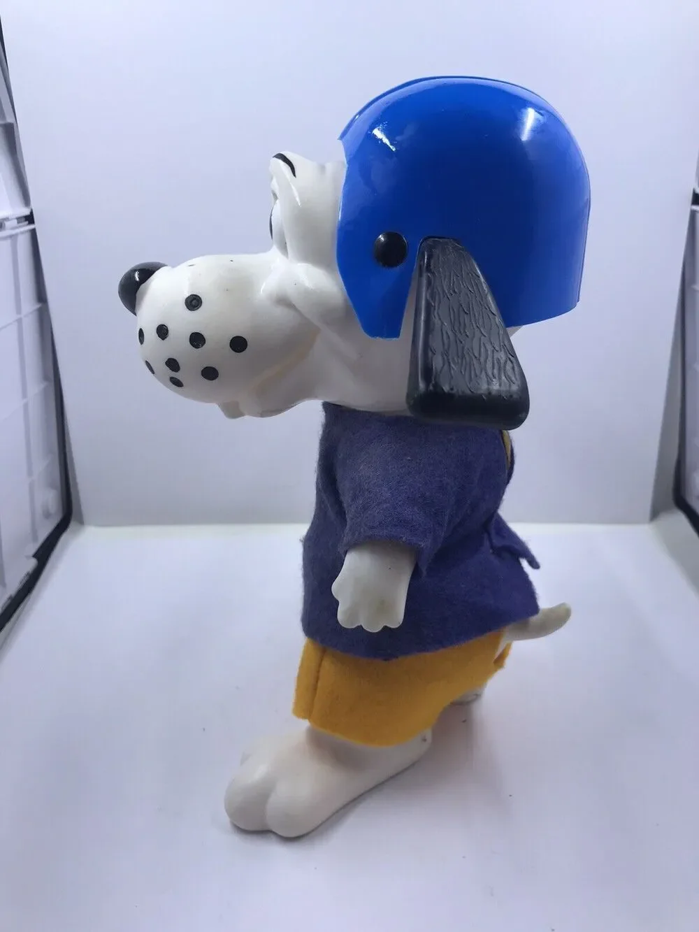vintage dog piggy bank With Blue Helmet